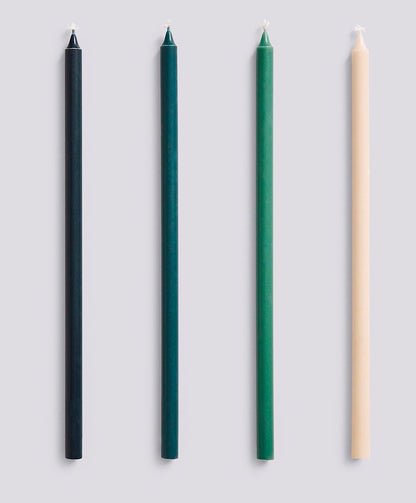Slim Candle - Set of 4 Green & Dark Green
