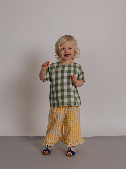 Honeycomb Gingham Frill Culottes