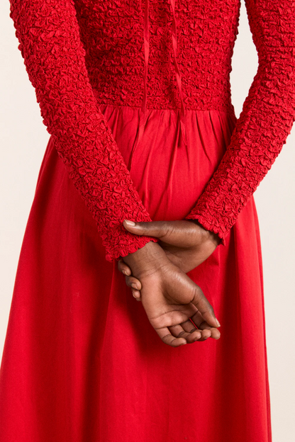 Malinda Long Sleeve Smock Midi Dress