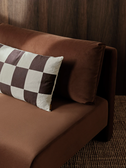Fold Patchwork Cushion - Coffee / Undyed