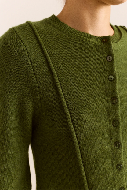 Marla Wool Cashmere Blend Cardigan - Green