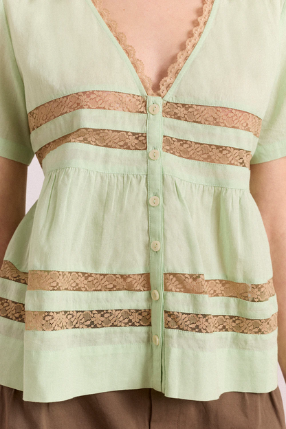 Tilda Lace Blouse - Mint