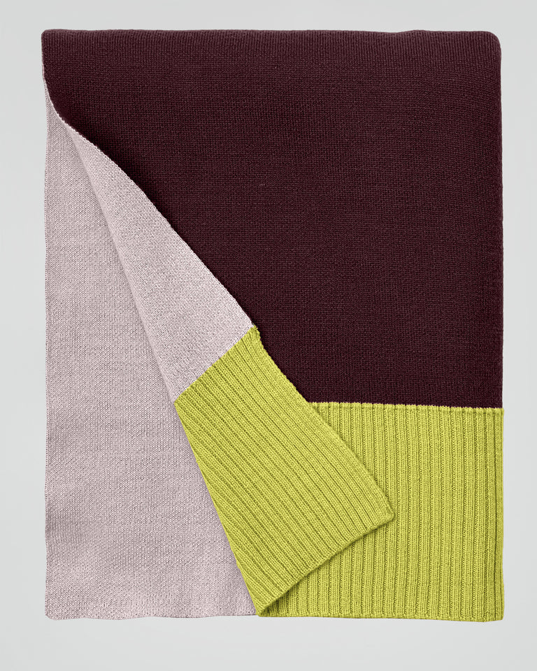 Merino Blanket - Bordeaux Peach Lime