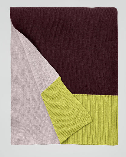 Merino Blanket - Bordeaux Peach Lime