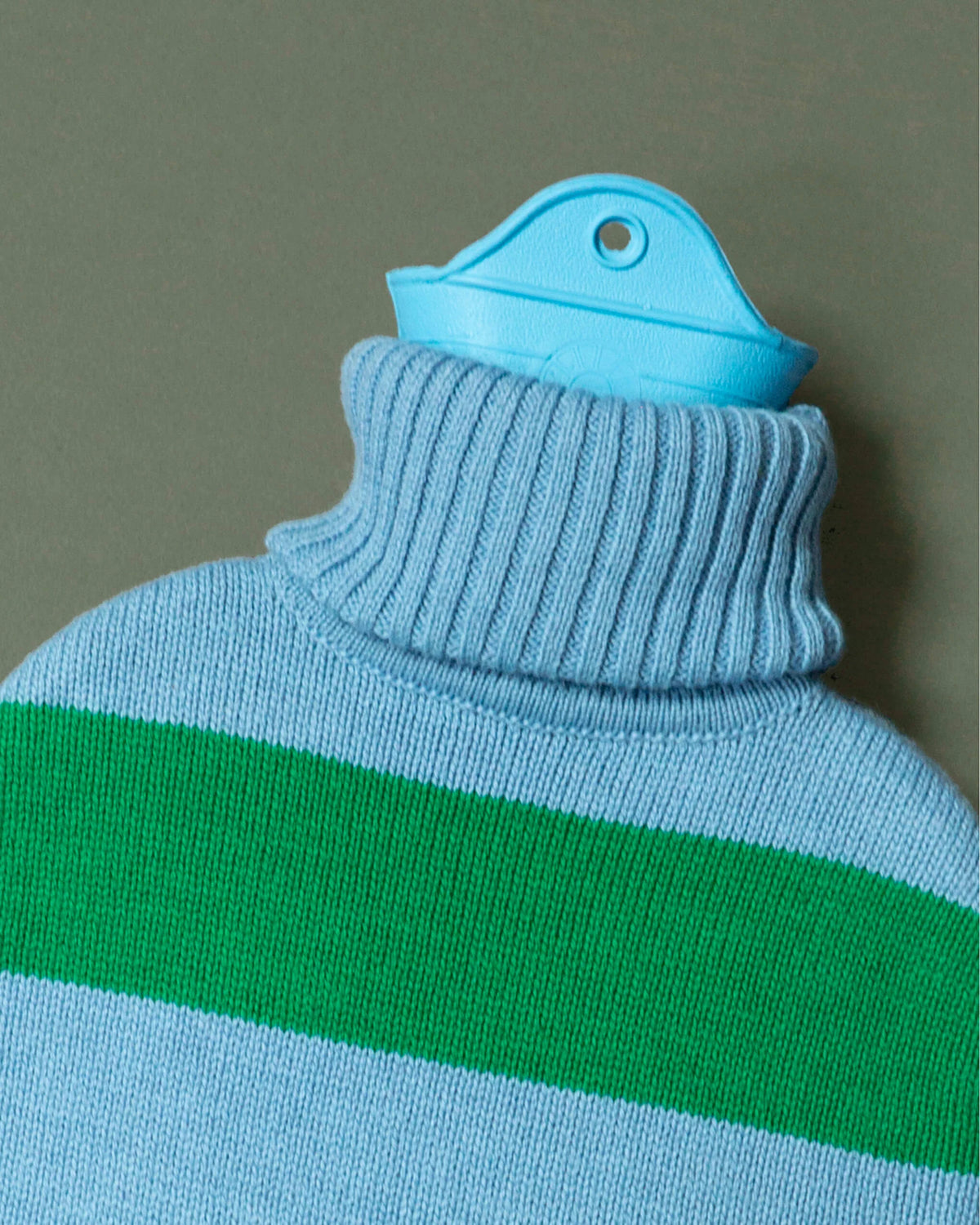 Hot Water Bottle - Striped Sky Blue / Green