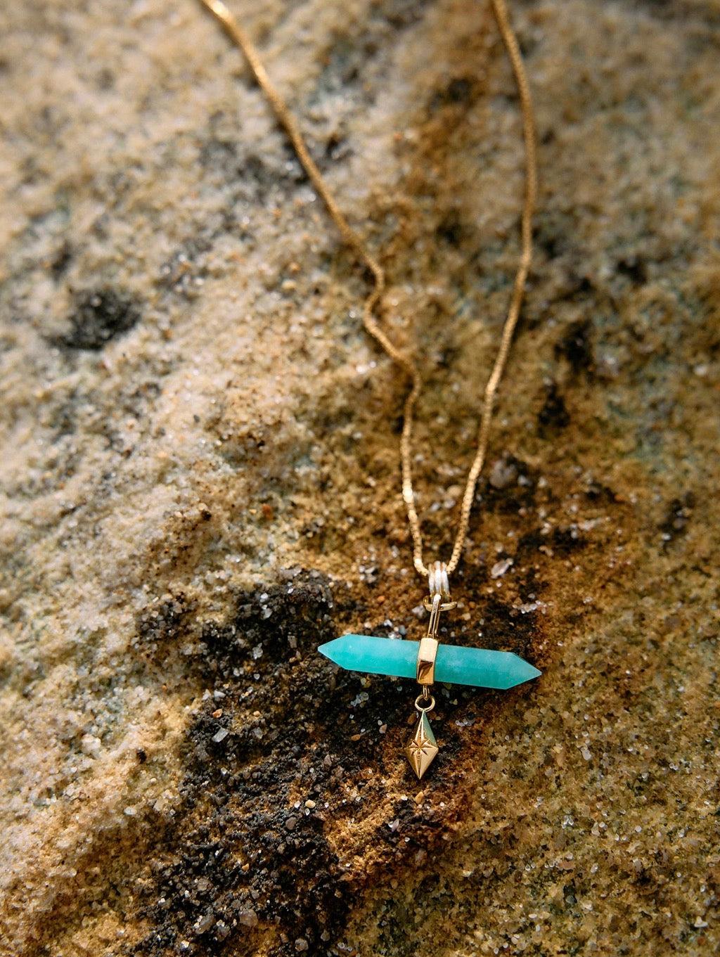 Tranquility Aquamarine T-Bar Necklace