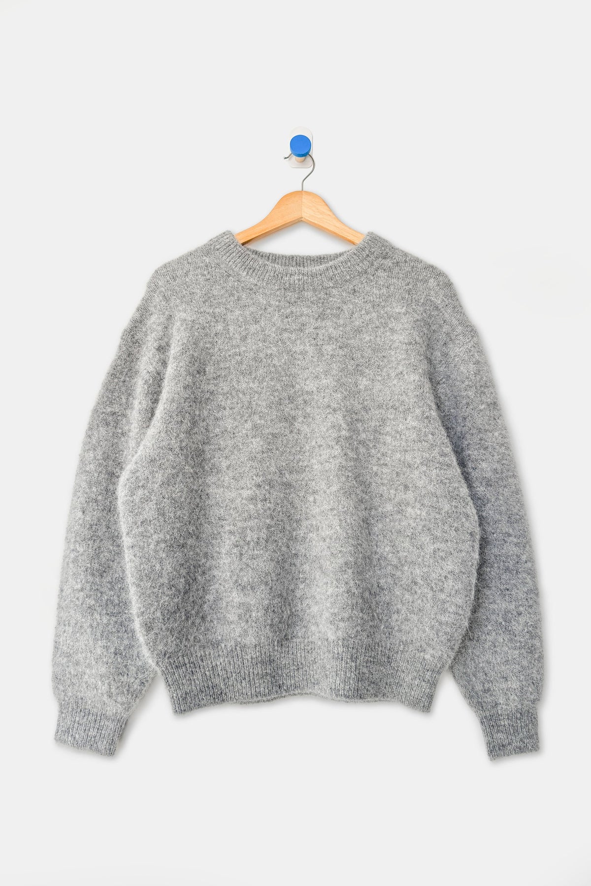 Elio Alpaca Crew Sweater - Heather Grey