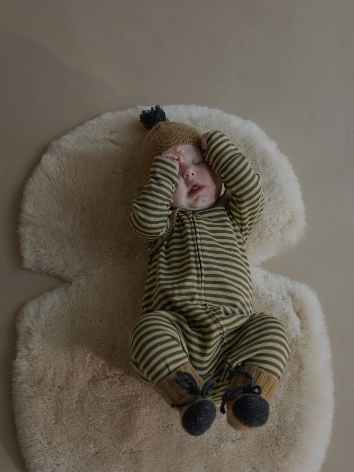 Chicory Stripes Zip Sleepsuit