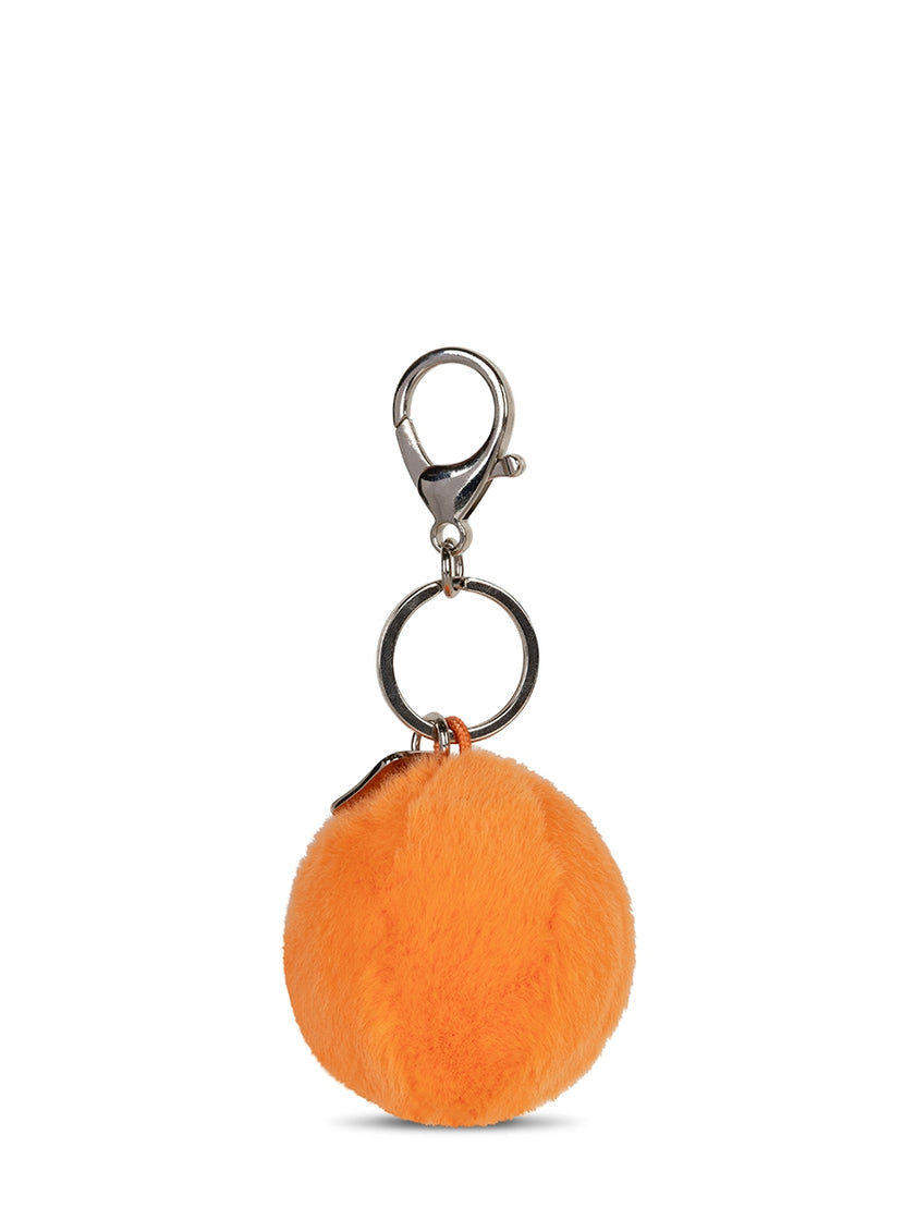 Smiley Keychain - Eco Fuzzy Orange