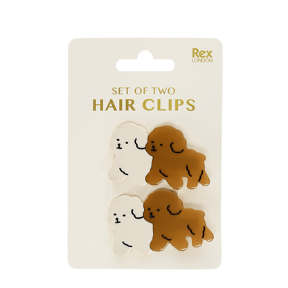 Hair clips (set of 2) - Puppies