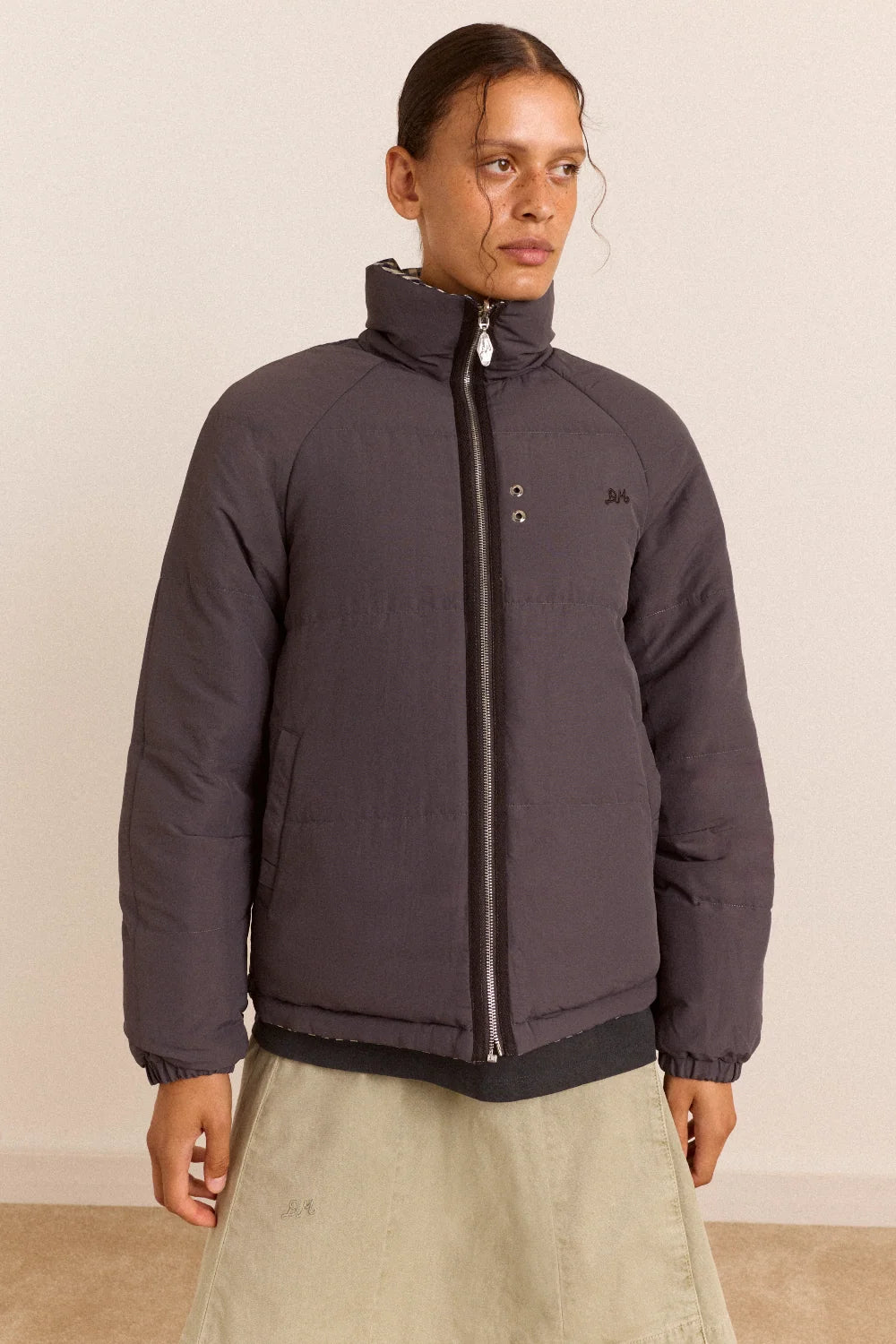 Reversible Opal Puffer - Mixed Gingham
