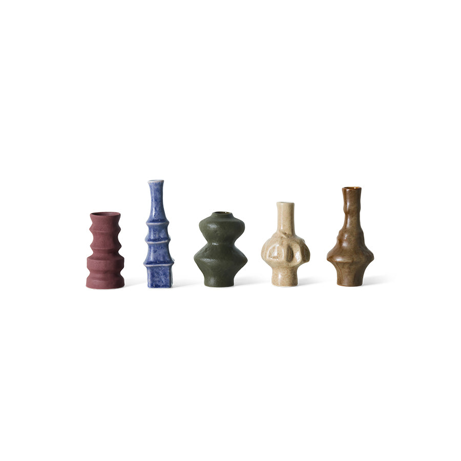 70’s Ceramics: Small Vases Palette (Set of 5)