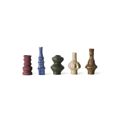 70’s Ceramics: Small Vases Palette (Set of 5)