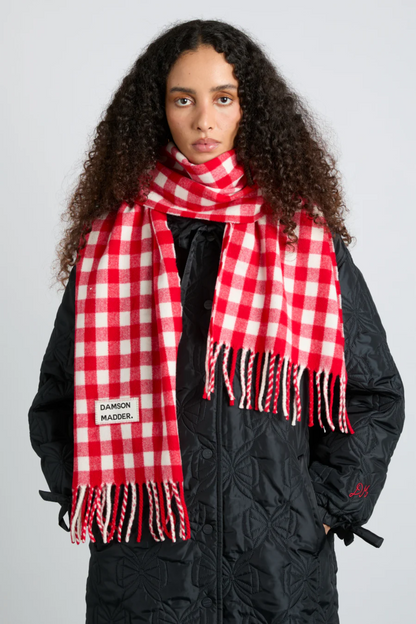 Gingham scarf - Red