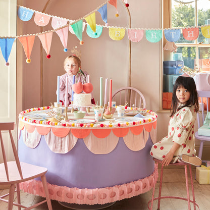 Pastel Pom Pom Flag Garland