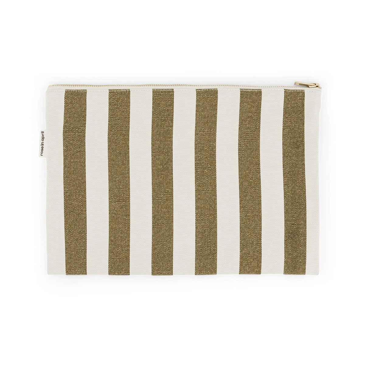 Lili Check Pouch Stripes - Olive/Greige