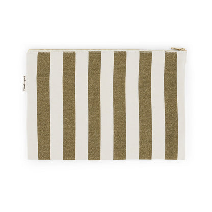 Lili Check Pouch Stripes - Olive/Greige