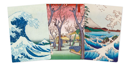 Japanese Woodblock Set Of 3 Note Books