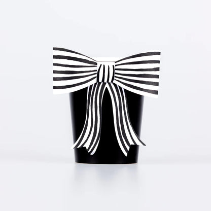 Black & White Bow Cups (X8)