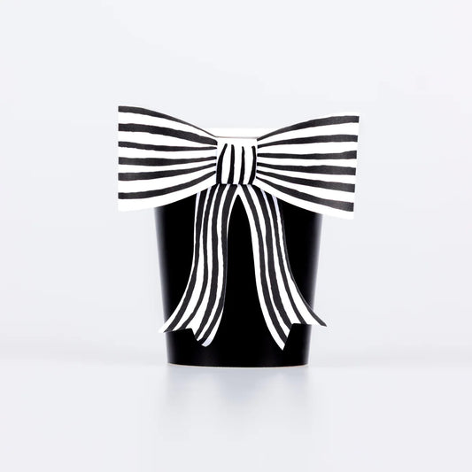 Black & White Bow Cups (X8)