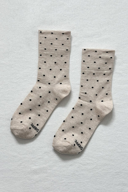 Sneaker Socks - Polka Dot Oatmeal