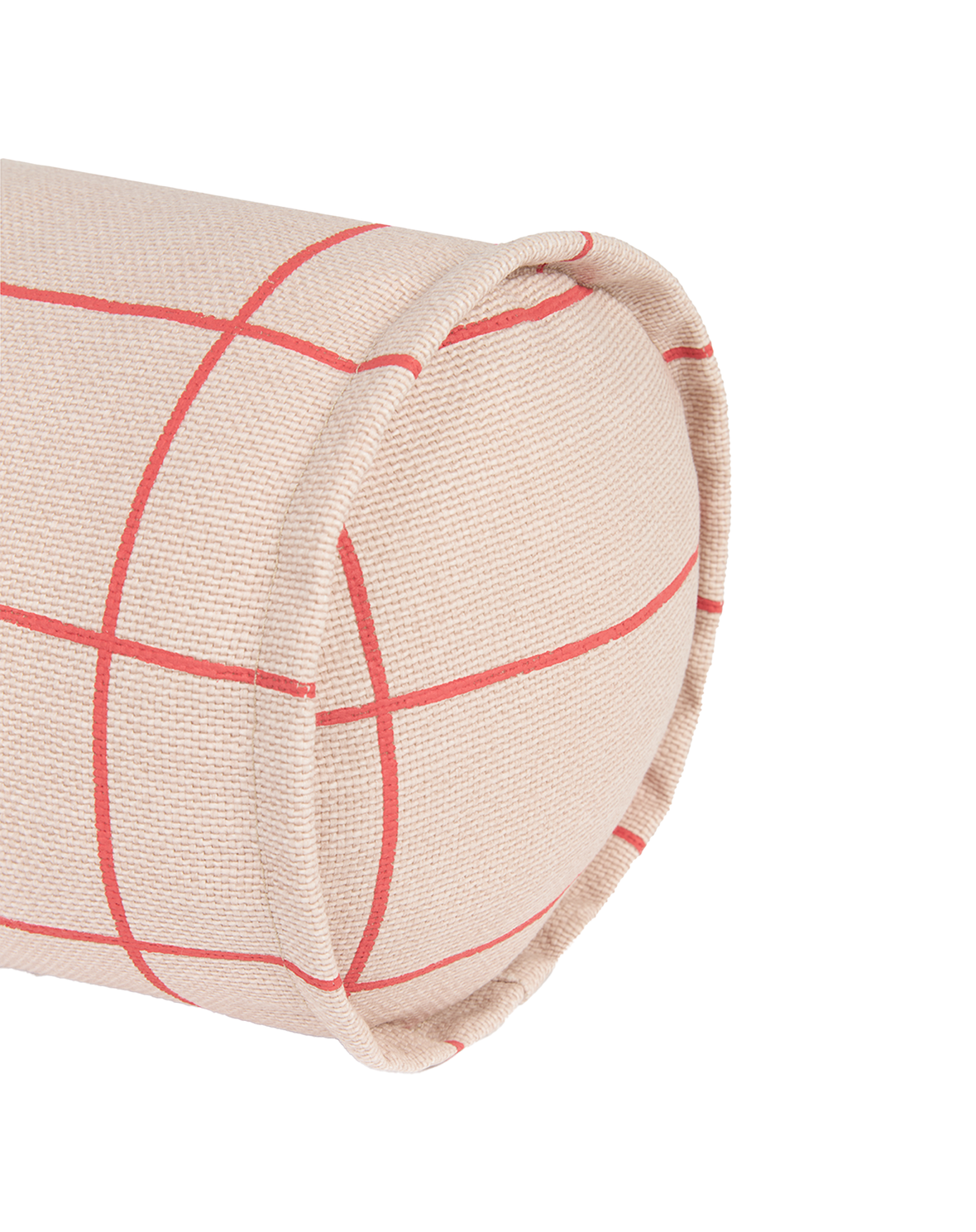 Cylinder Cushion - Pink Red Grid