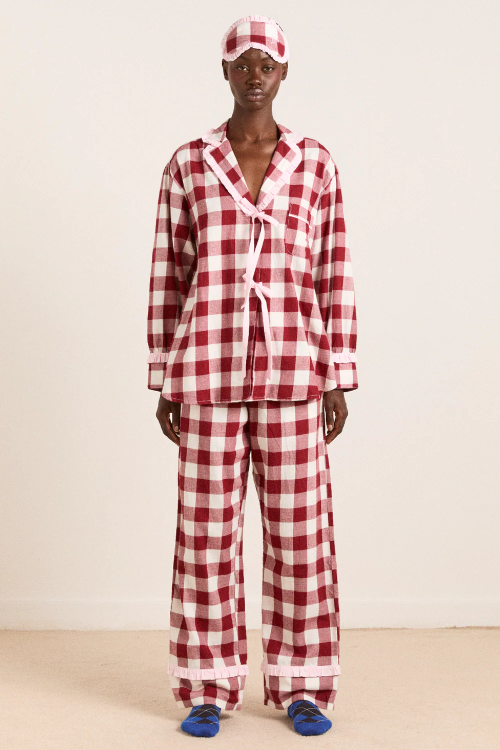Antonella PJ Set - Burgundy Gingham