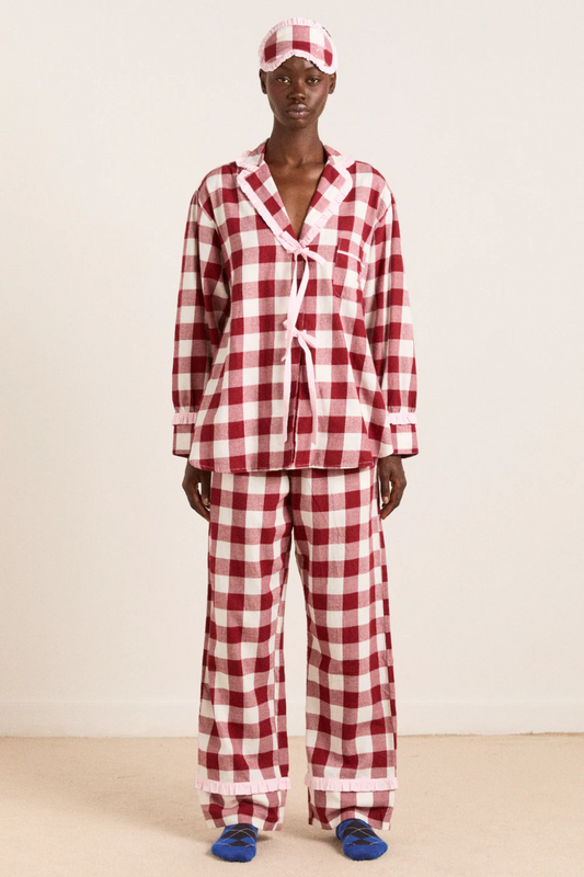 Antonella PJ Set - Burgundy Gingham