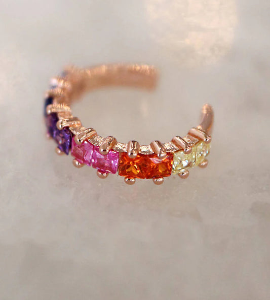 Rainbow Ear Cuff - Rose Gold