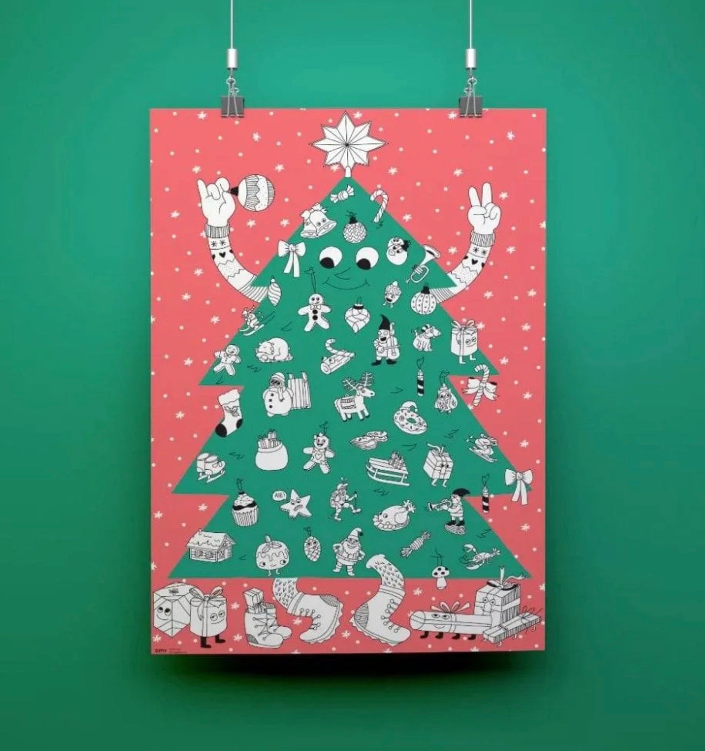 OMY Christmas Tree Giant Poster & Stickers