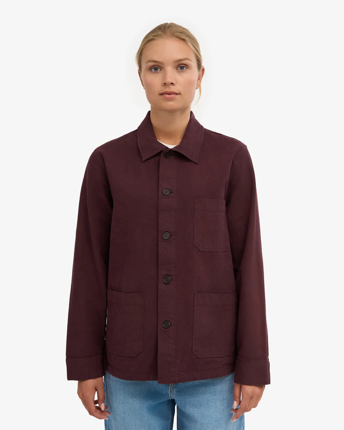 Organic Workwear Jacket - Oxblood Red