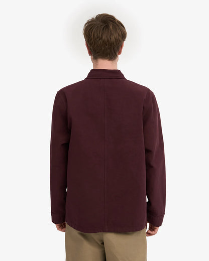 Organic Workwear Jacket - Oxblood Red