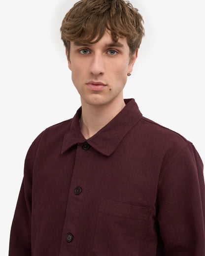 Organic Workwear Jacket - Oxblood Red