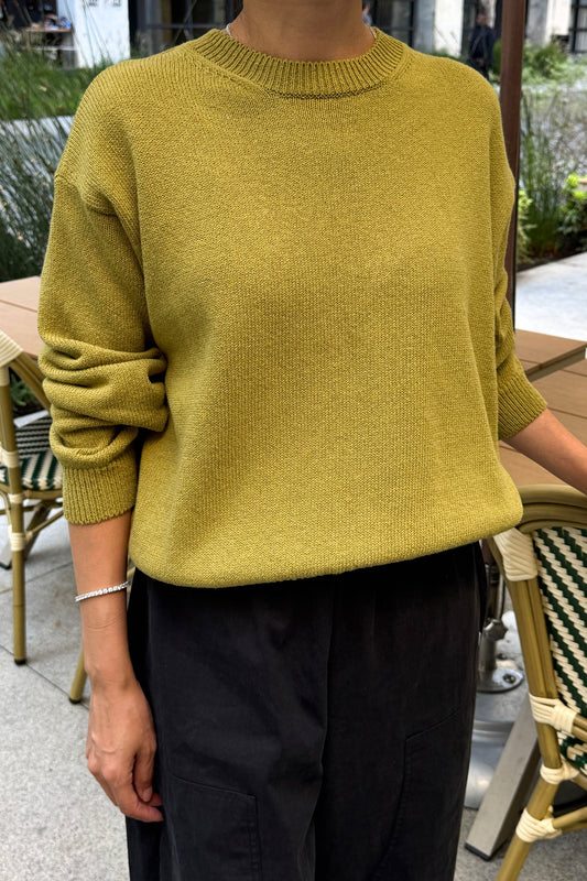 Milo Cotton Sweater - Golden Olive