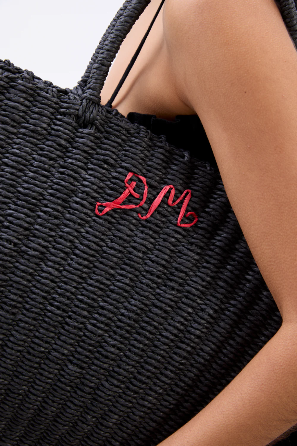 Straw Market Bag With DM Logo