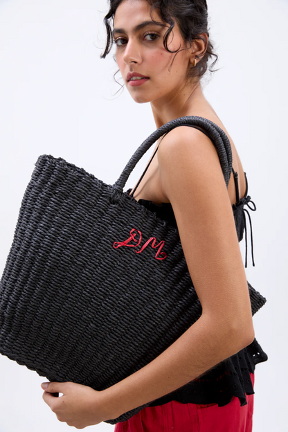 Straw Market Bag With DM Logo