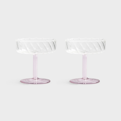 Coupe Twirl Pink set of 2