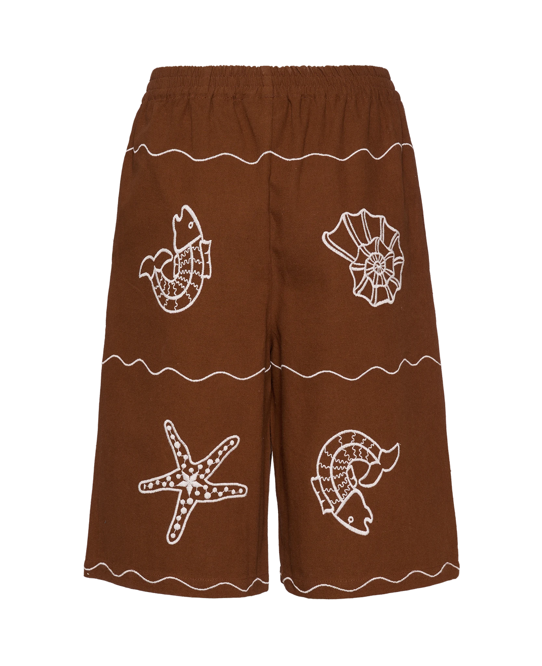 Embroidered Shell Shorts