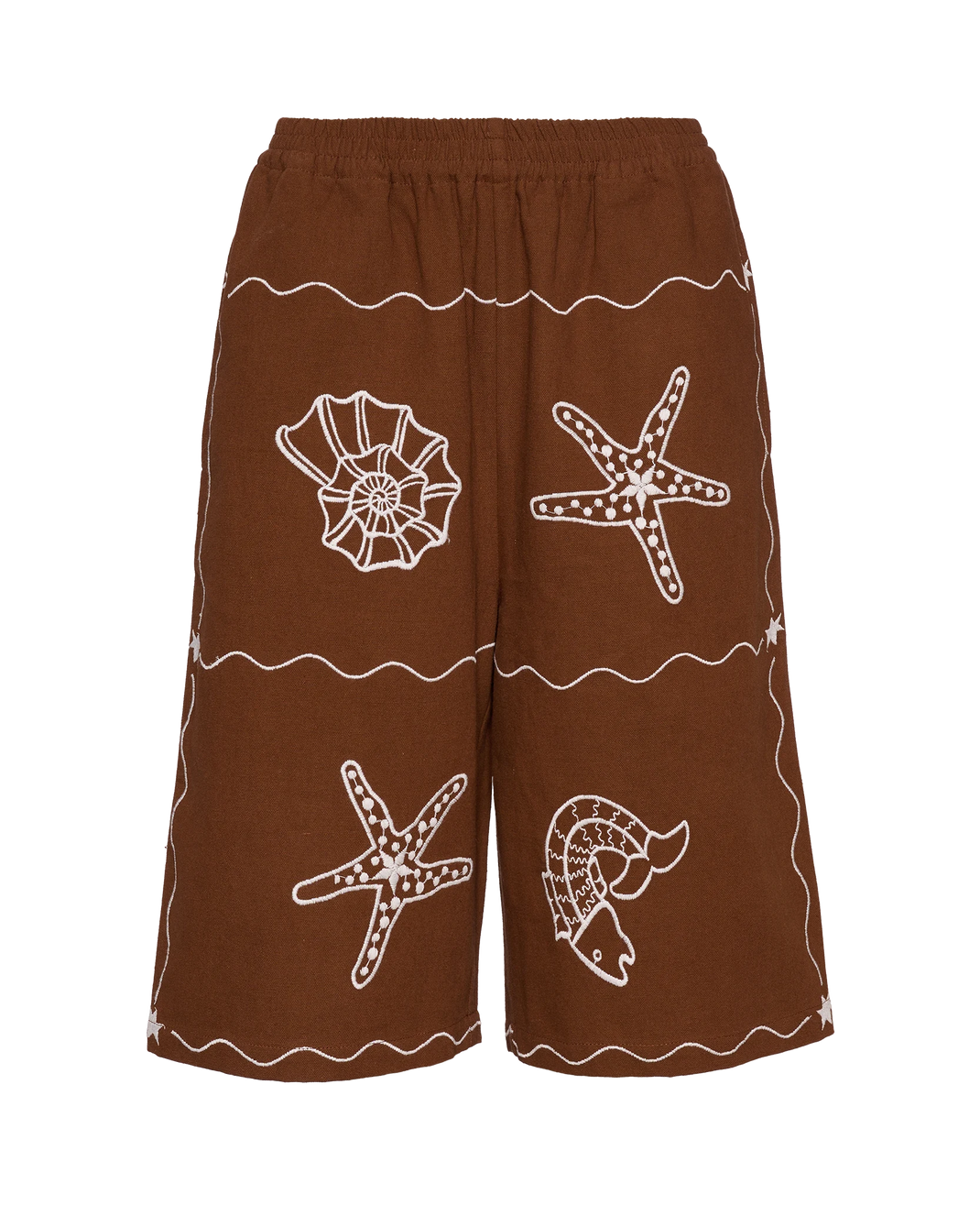 Embroidered Shell Shorts