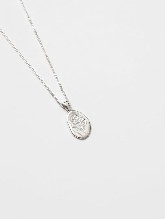 Rose Necklace - Stirling Silver