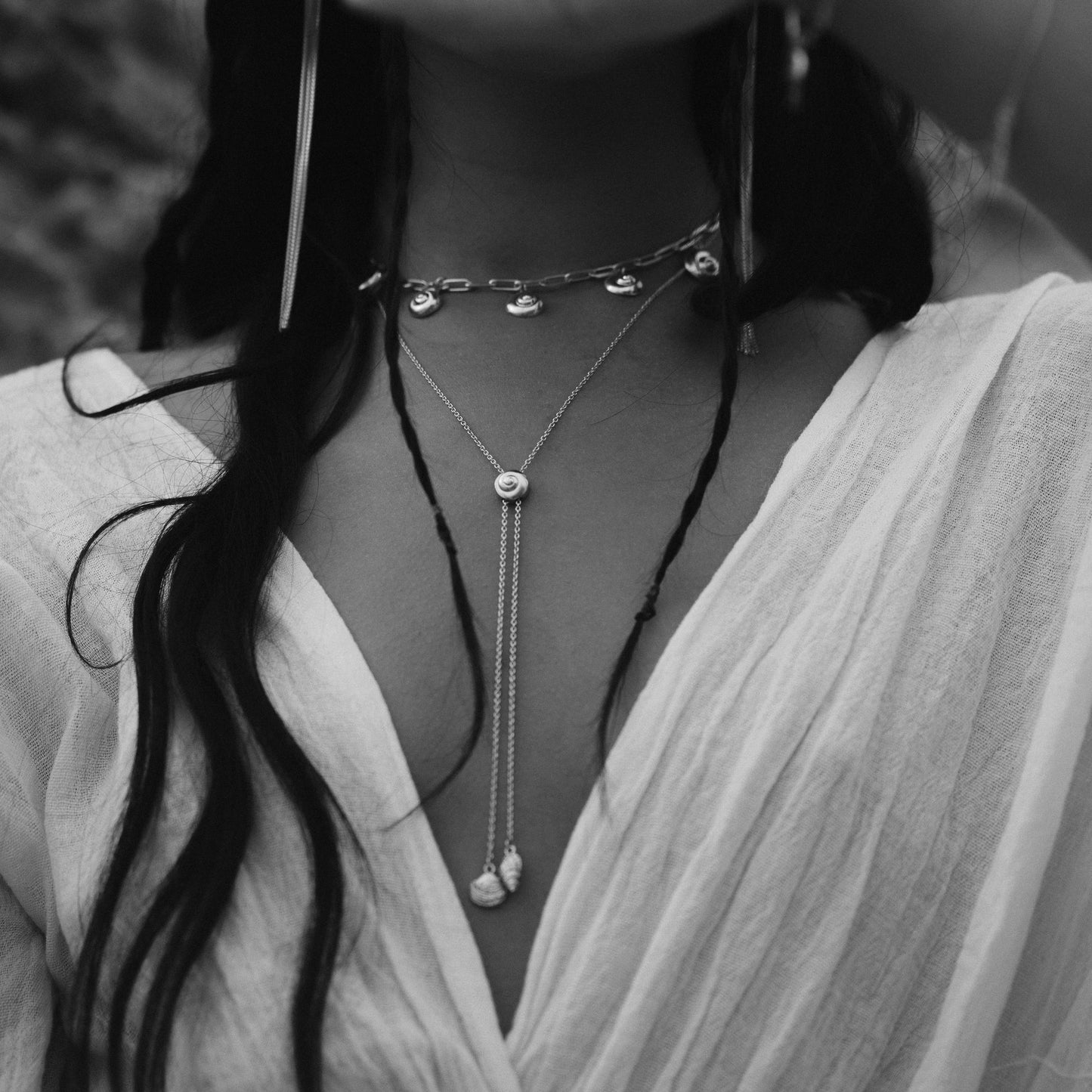 Inanna Spiral Bolero Necklace - Silver
