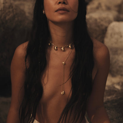 Inanna Spiral Bolero Necklace - Gold