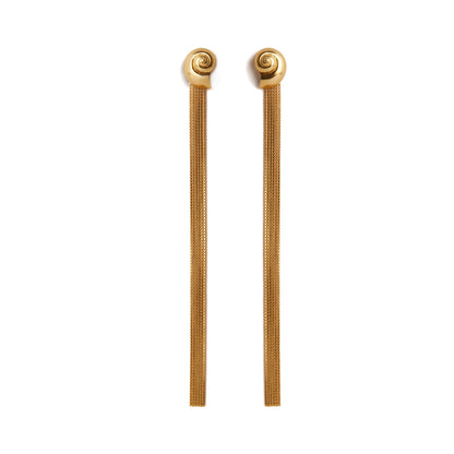 Inanna Spiral Drape Earring Gold - Single Earring