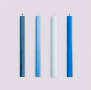Hexagon Candle Set Of 4 - Blues