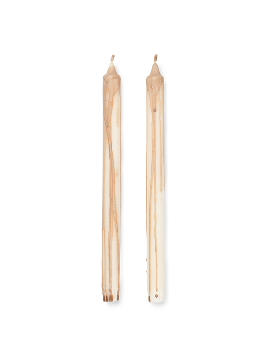 Dryp Candles Set Of 2: Beige