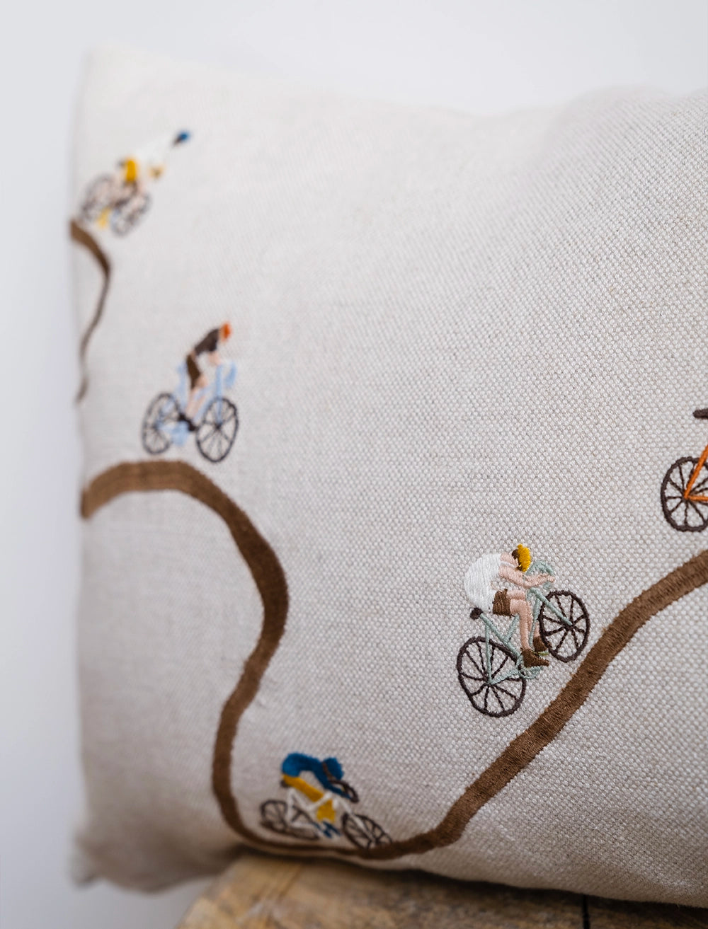 Fine Little Day Bikers Embroidered Cushion
