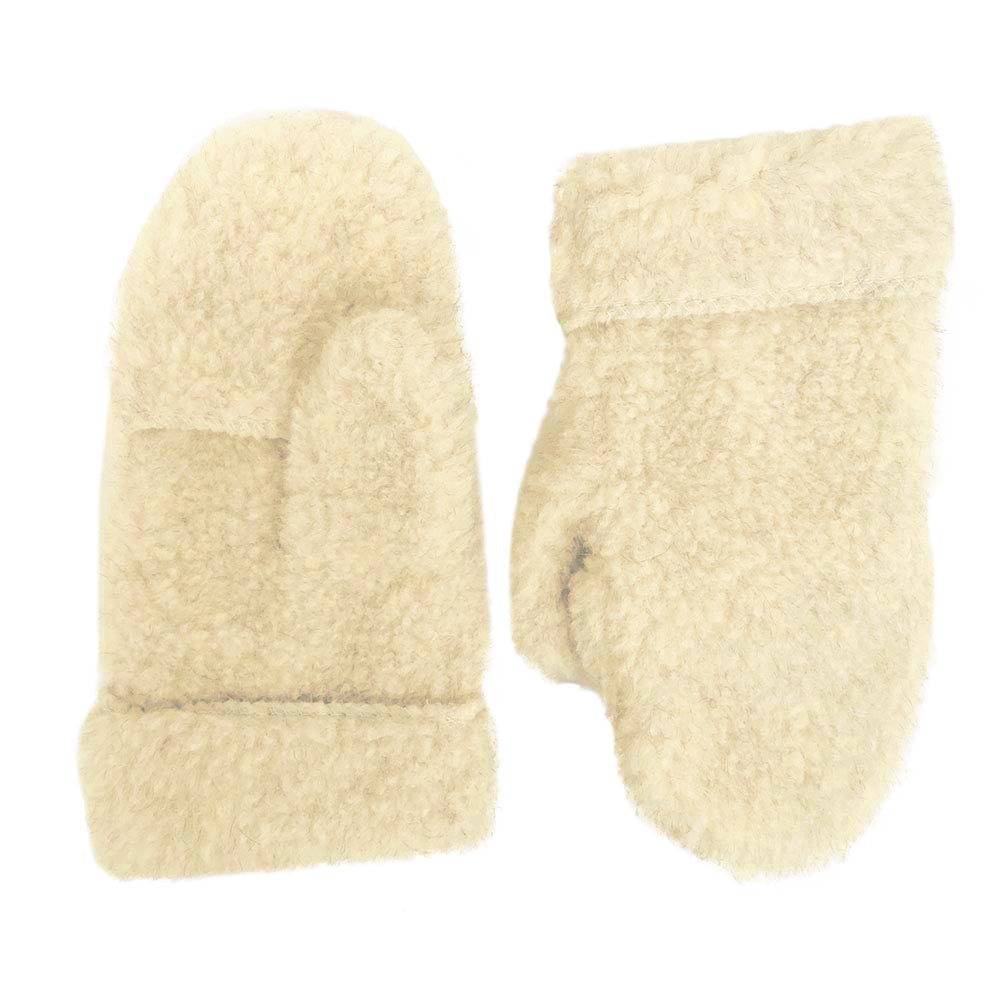 Hooded Wool Mittens Natural