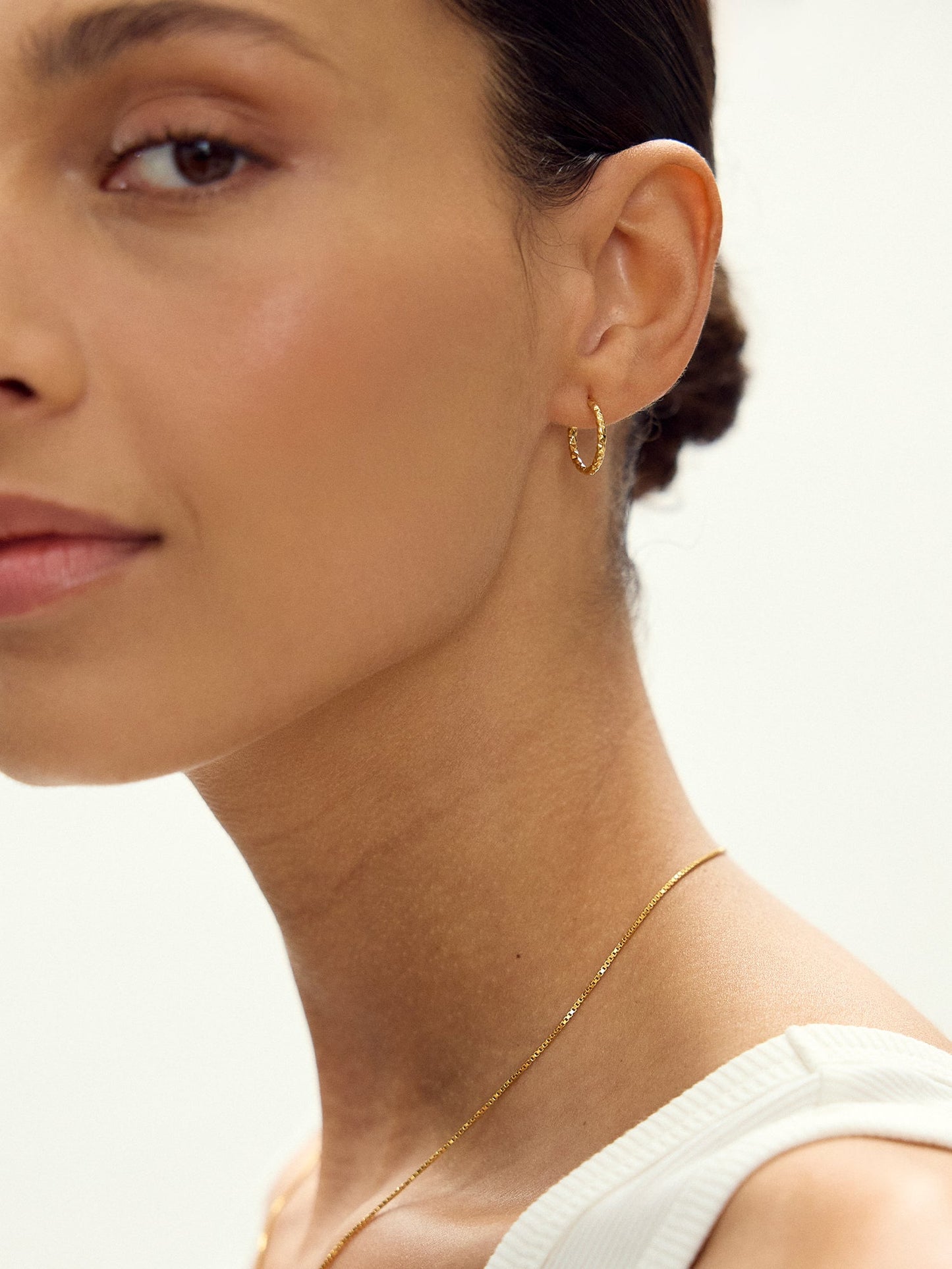 Shimmering Sun Huggie Hoop Earrings