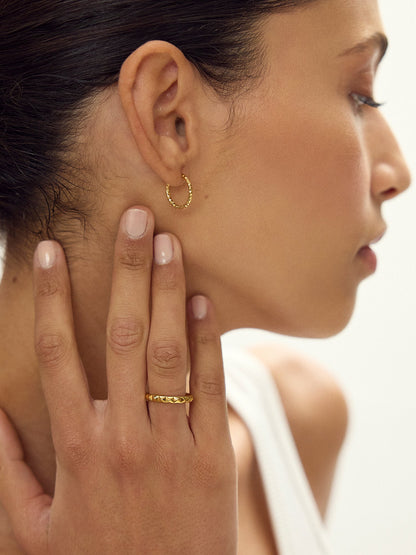 Shimmering Sun Huggie Hoop Earrings