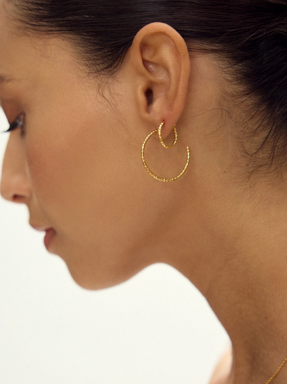 Shimmering Sun Huggie Hoop Earrings
